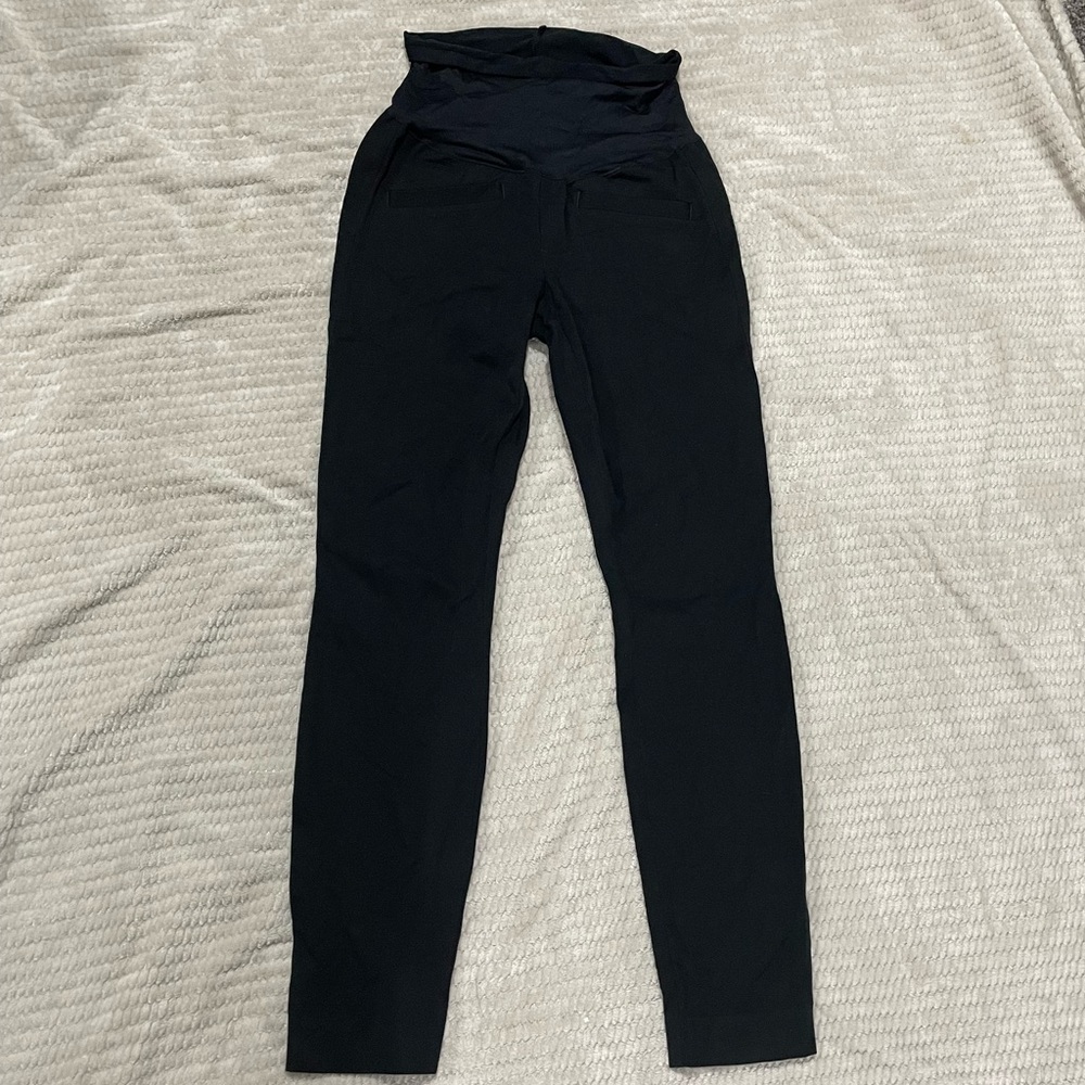 Gap skinny ankle maternity dress pants, black, 2